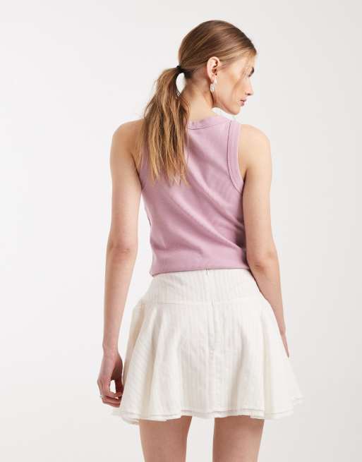 Minifalda blanca con cintura baja de tejido texturizado de ASOS DESIGN, 5 de 5