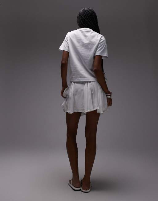 Minifalda blanca con vuelo y godets de algodón de Topshop, 5 de 5