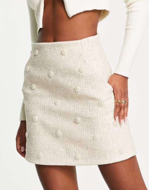 Minifalda blanco hueso con diseño adornado de & Other Stories, 4 de 4