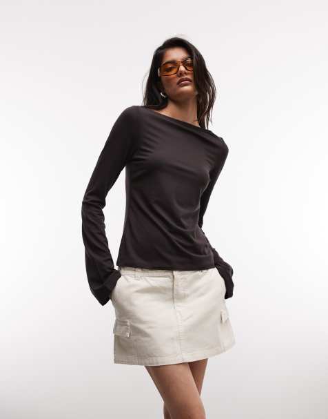 Minifalda cargo blanco hueso con bolsillos de algodón de Monki - view 1