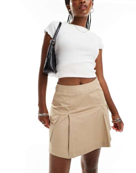 Minifalda cargo tostada utilitaria de New Look - view 1