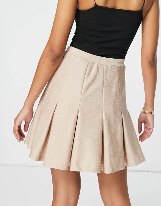Minifalda color arena estilo tenista plisada de buclé de ASOS DESIGN, 2 de 4