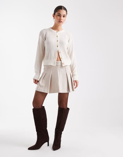 Minifalda color crema de tablas de Vero Moda, 3 de 5