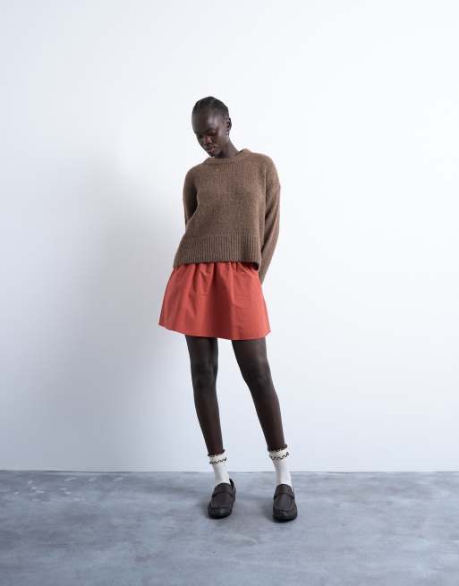 Minifalda color óxido elástica de Topshop 