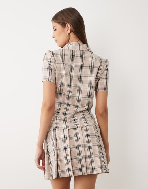 Minifalda de sastre beis a cuadros de Miss Selfridge (parte de un conjunto), 5 de 5