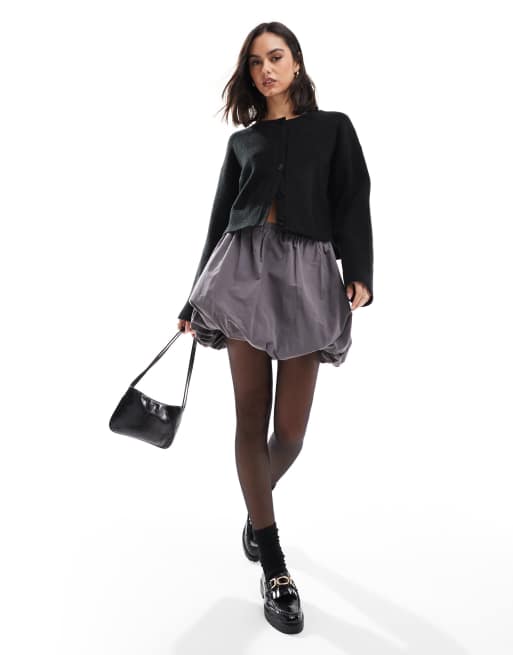 Minifalda gris abullonada de ASOS DESIGN