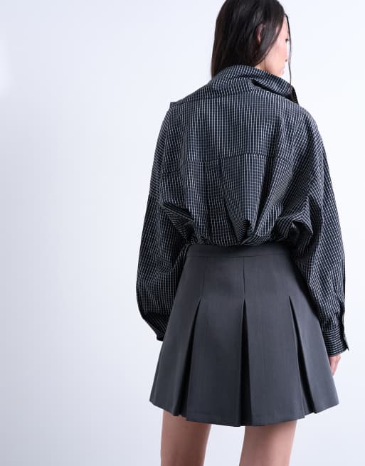 Minifalda gris de tablas de Topshop, 3 de 5