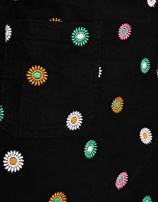Minifalda negra con diseño bordado de pana de Nobody's Child, 3 de 4