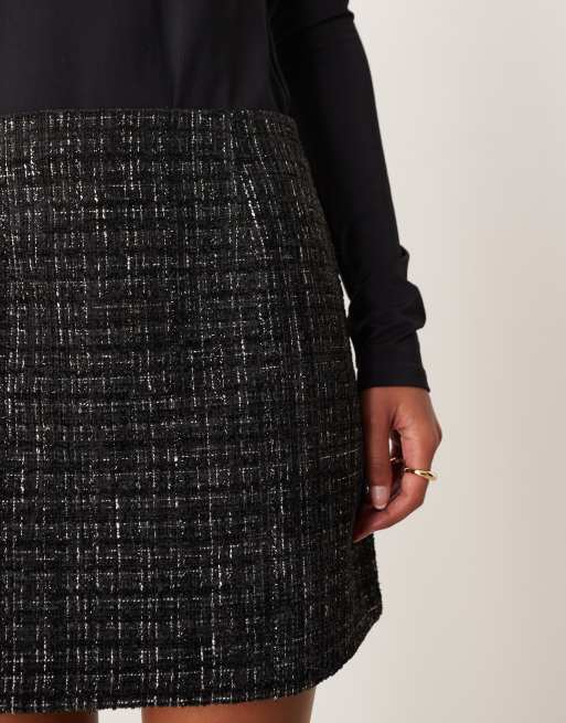 Minifalda negra de bouclé de ASOS DESIGN, 5 de 5