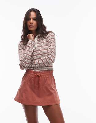 Minifalda pantalón color óxido con cintura elástica de Topshop - view 1