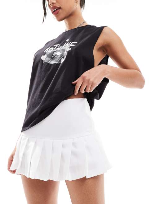 Minifalda pantalón de sastre blanca plisada Ultimate de COLLUSION