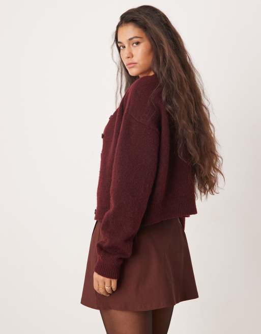 Minifalda pantalón marrón chocolate cruzada de bengalina de Miss Selfridge, 5 de 5