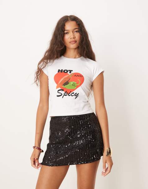 Minifalda pantalón negra de lentejuelas de ASOS DESIGN - view 1