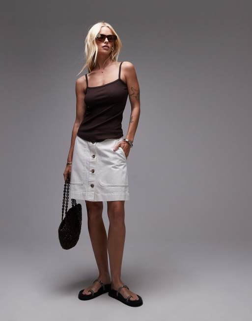Minifalda vaquera blanco hueso minimalista de ARKET