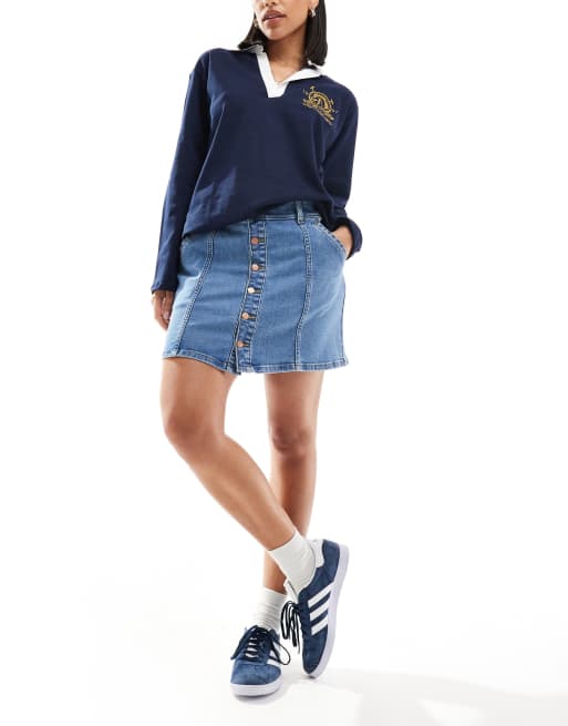Minifalda vaquera con lavado medio de Wrangler