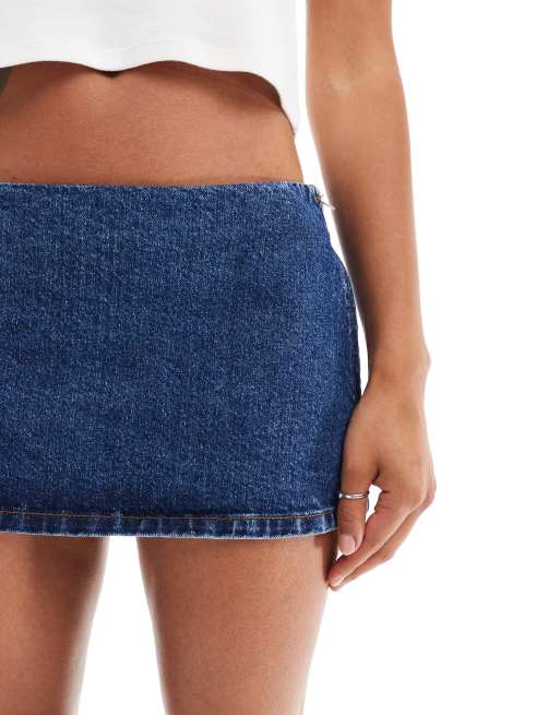 Minifalda vaquera muy corta azul añil de corte depurado de ASOS DESIGN, 2 de 5
