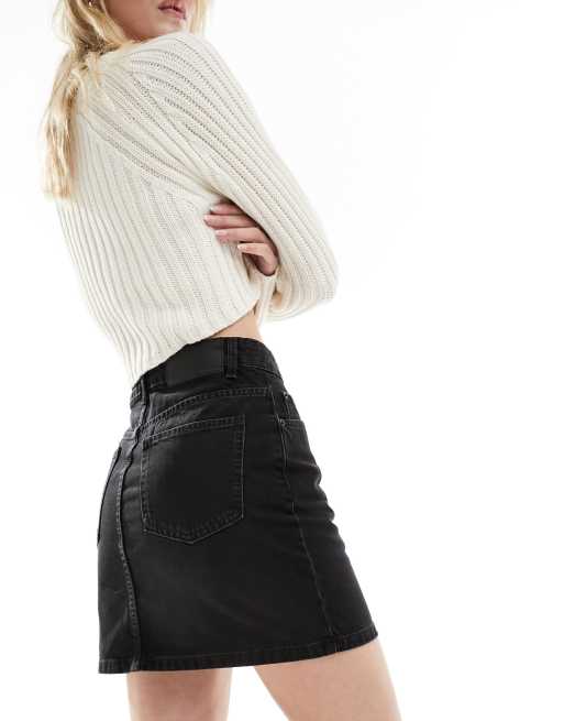 Minifalda vaquera negra de talle alto de ASOS DESIGN Tall, 3 de 5
