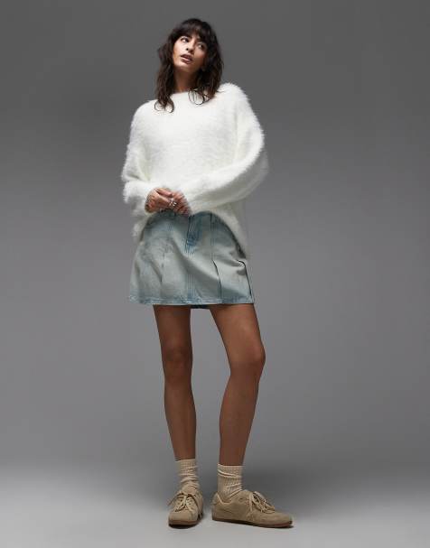 Minifalda vaquera plisada con lavado descolorido de Levi's - view 1