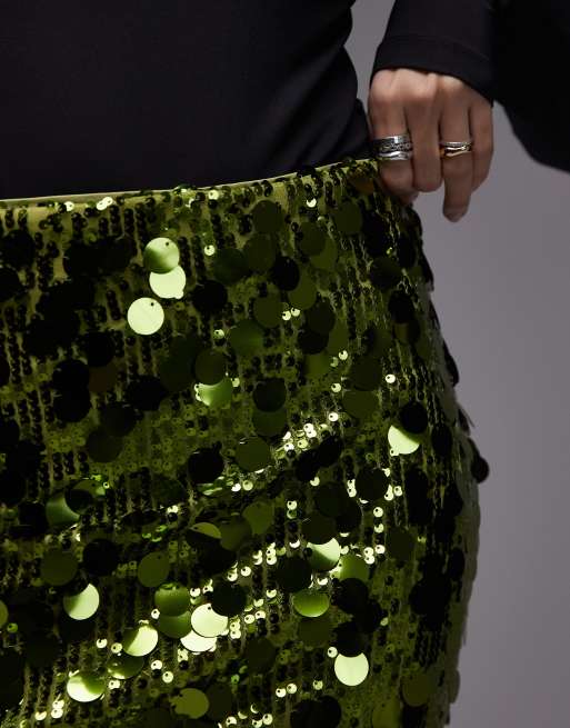 Minifalda verde con diseño variado con lentejuelas de ASOS DESIGN, 2 de 5