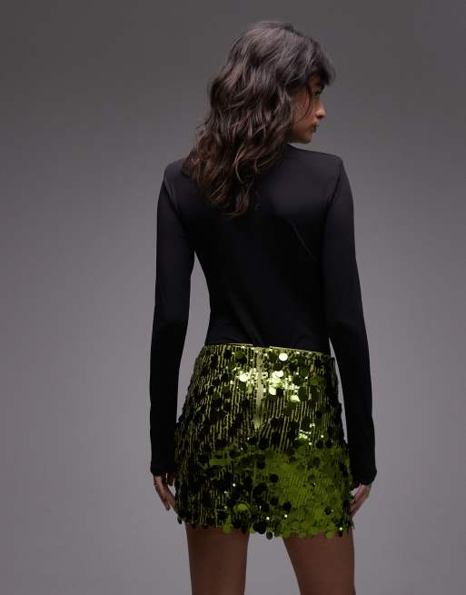 Minifalda verde con diseño variado con lentejuelas de ASOS DESIGN, 3 de 5