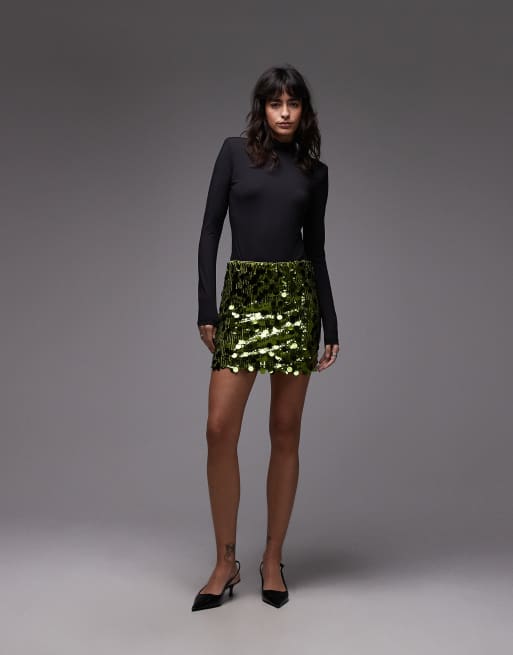 Minifalda verde con diseño variado con lentejuelas de ASOS DESIGN, 4 de 5