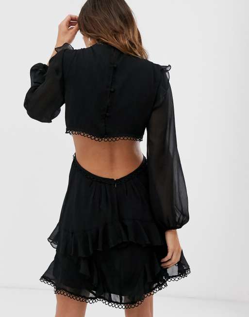 Minikjole med lange ærmer og cirkeldetalje fra ASOS DESIGN, 2 af 4