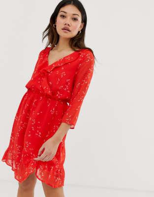 red wrap dress asos