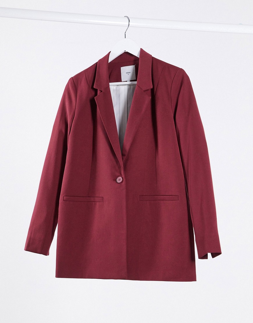 Minimum straight blazer in maroon-Brown