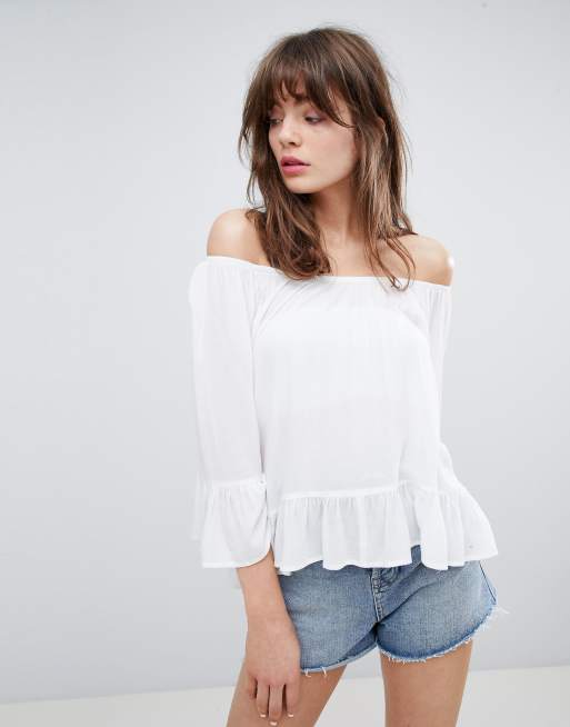 Minimum - Top con spalle scoperte e maniche svasate