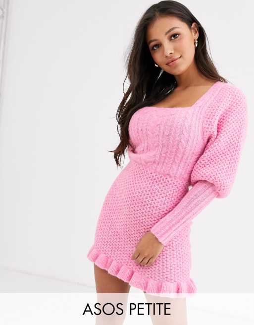 Minivestido de ochos con mangas voluminosas de ASOS DESIGN Petite