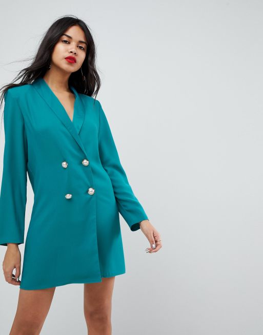 Minivestido estilo esmoquin con botones de perla de ASOS ULTIMATE