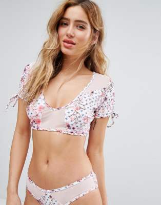 bikini top with cap sleeves