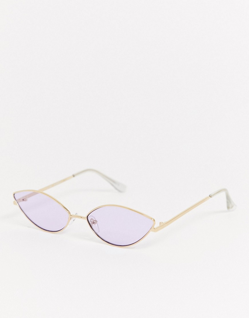 MinkPink – Slice – Lila cat eye-solglasögon med smala bågar