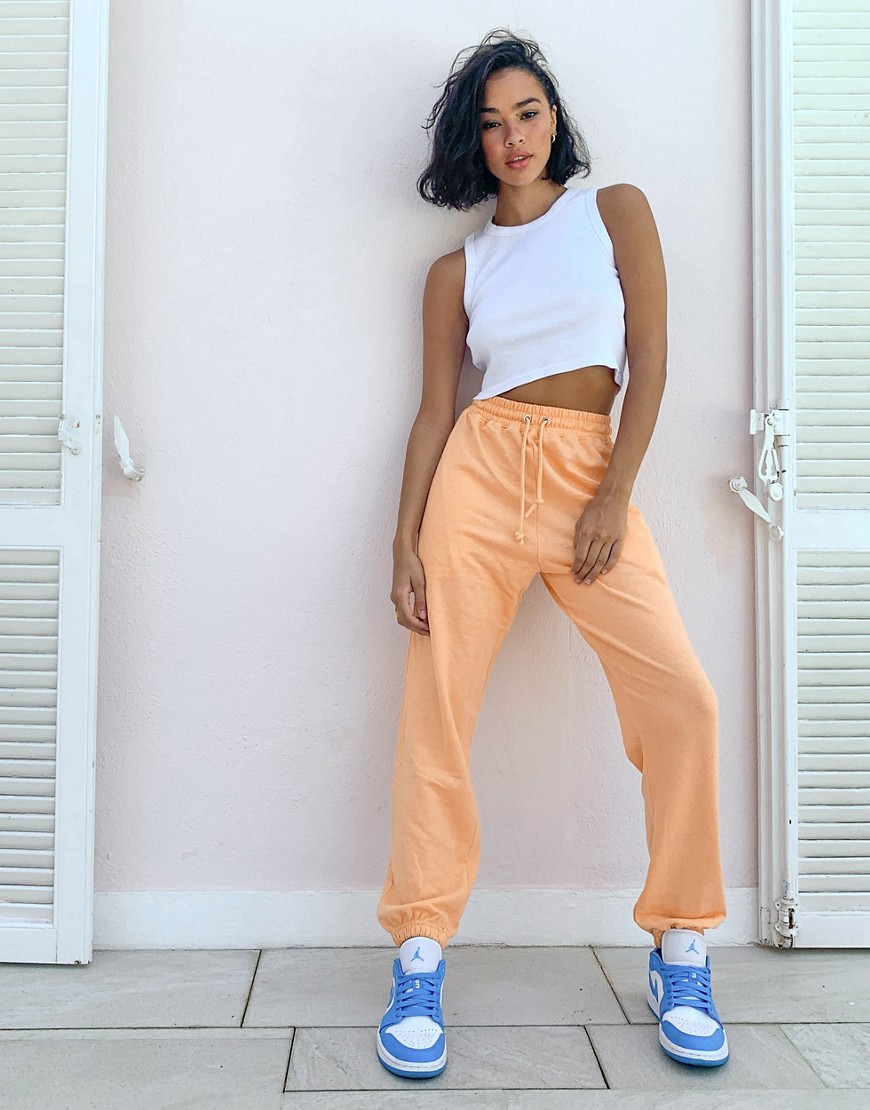 Misguided co-ord oversized joggers in peach-Pink