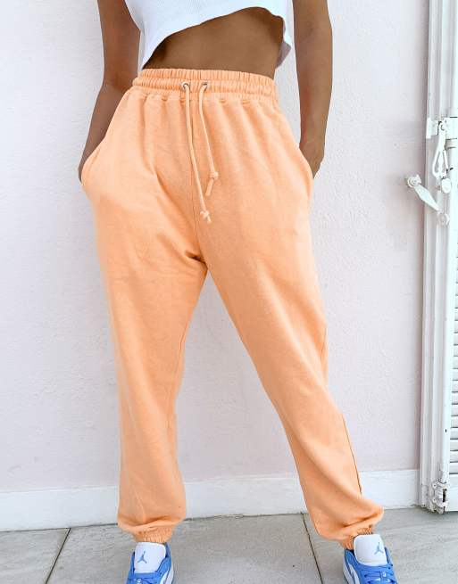 Misguided two piece oversized sweatpants in peach ASOS