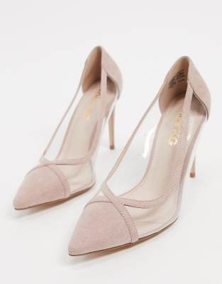 escarpin transparent beige