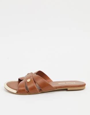 slip on tan sandals