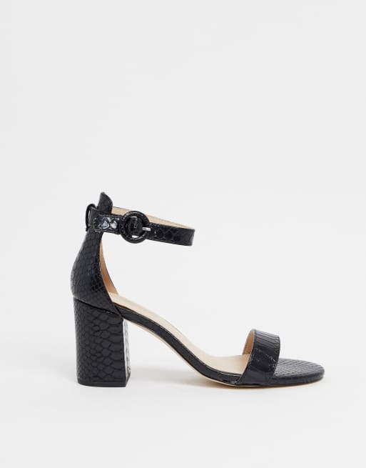 Miss KG giselle block heel barely there sandals in black