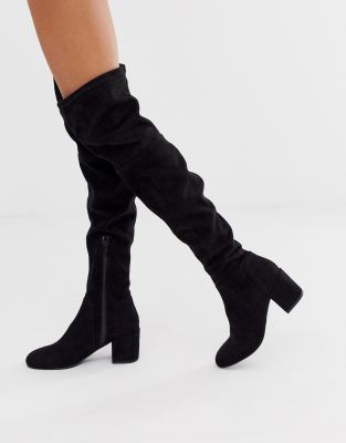 black knee high sock boots