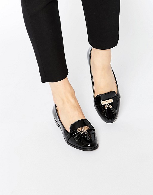 Miss KG | Miss KG Nadia Black Tassel Loafer Flat Shoes