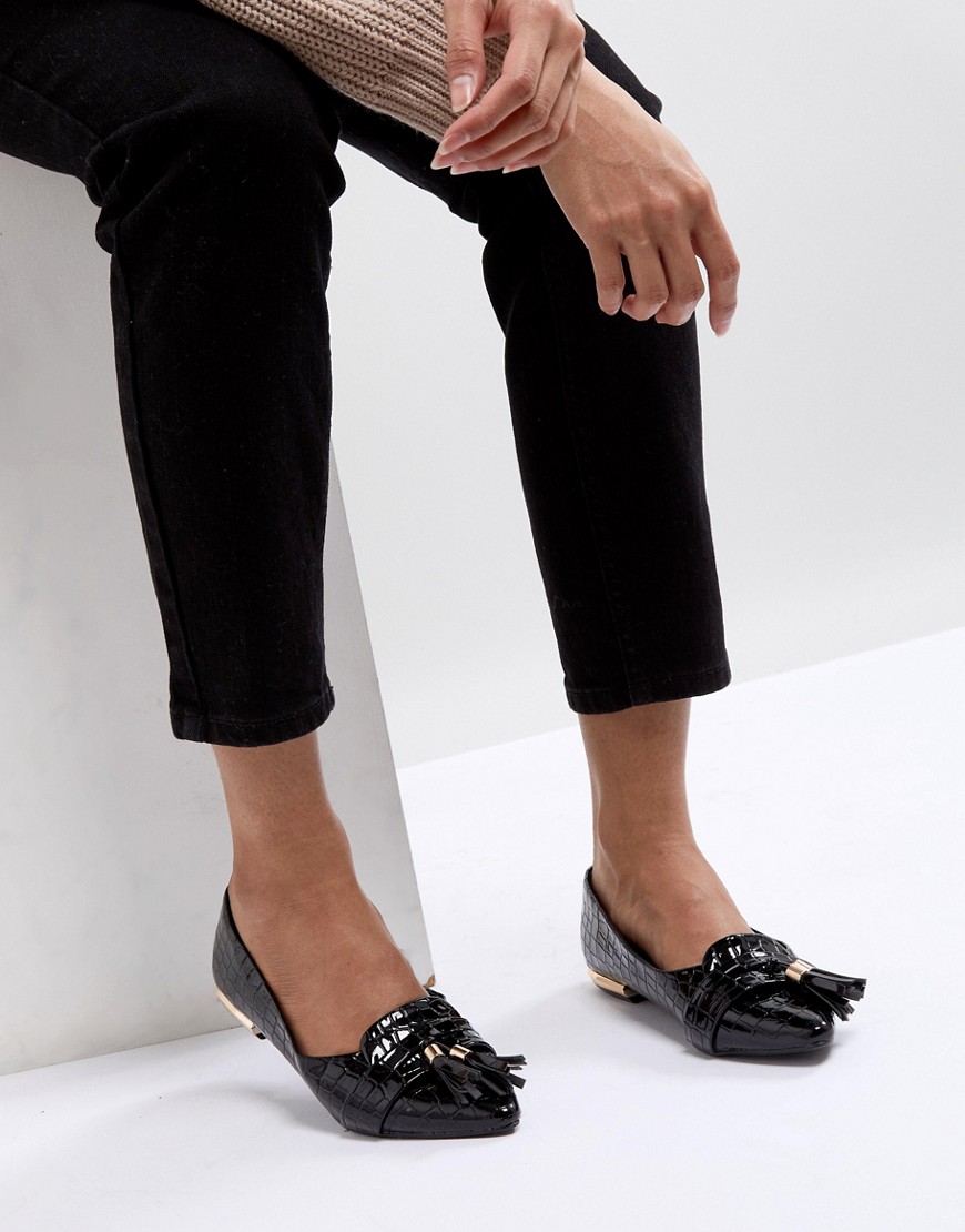 Miss KG - Nikki - spidse flade sko med kvast-Sort