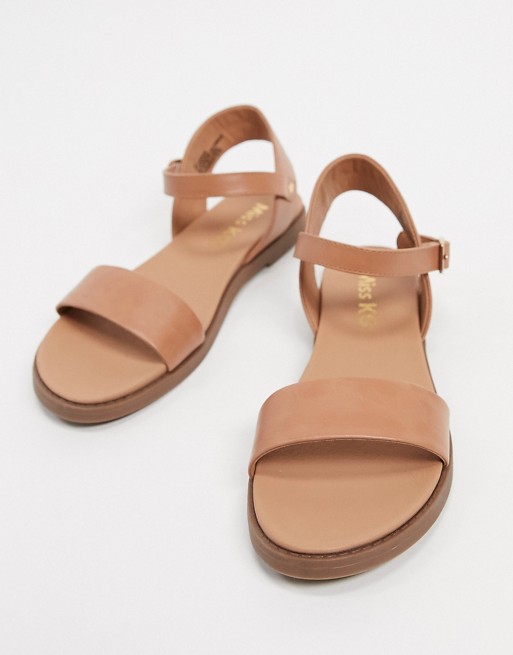 Miss KG pebble flat sandals in beige