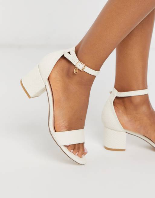 Miss KG percy mid block heel sandals in bone