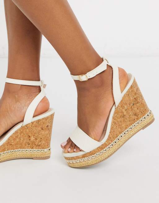 Miss KG pip glam wedges in white