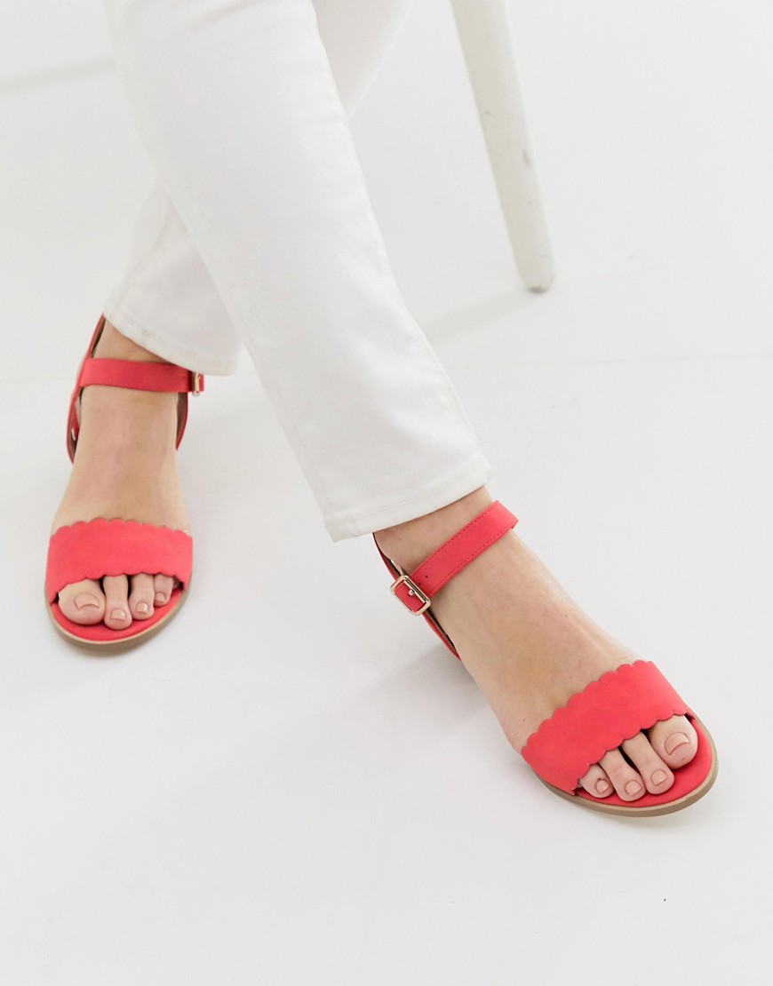 Miss KG scallop block heeled sandals-Pink