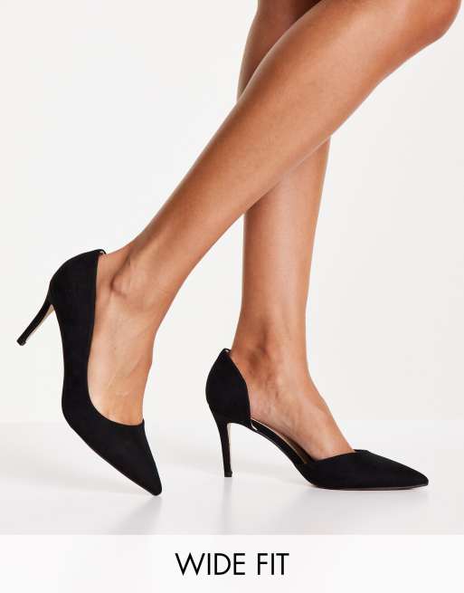 Miss KG wide fit celia pointed heels in black