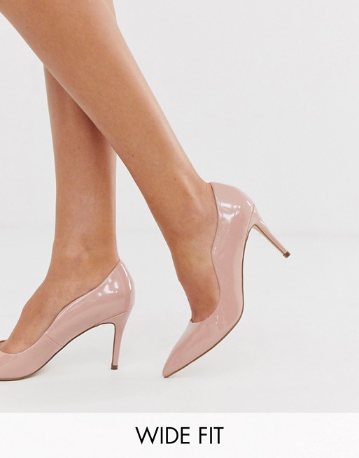 Miss KG wide fit corinthia heeled court shoes in beige