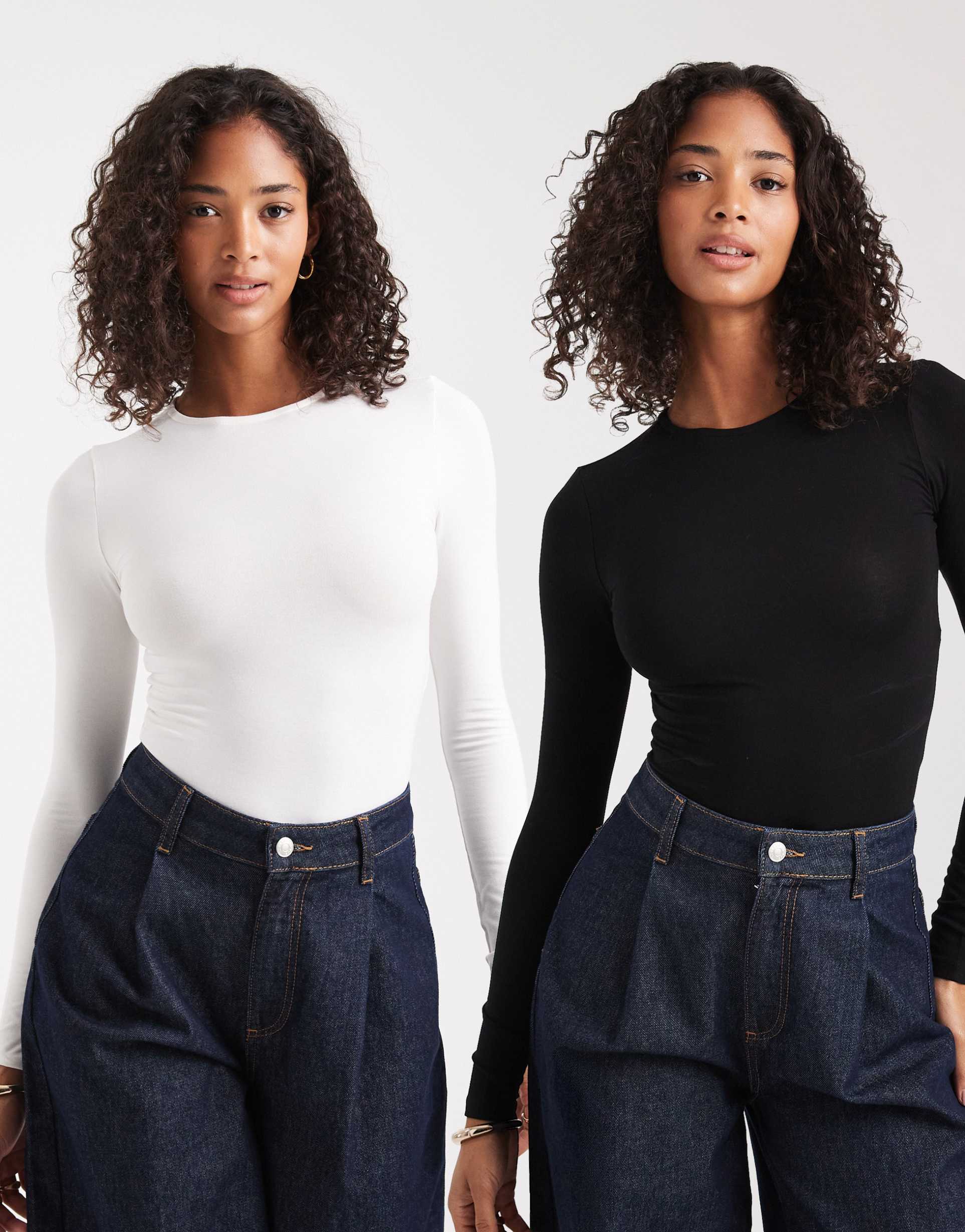 miss selfridge 2 pack long sleeve crew neck bodysuit