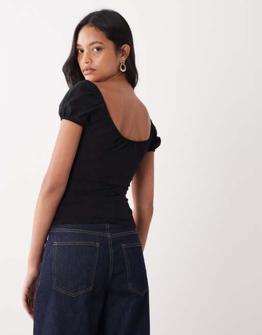 Miss Selfridge 2 pack milkmaid tops, 4 of 4