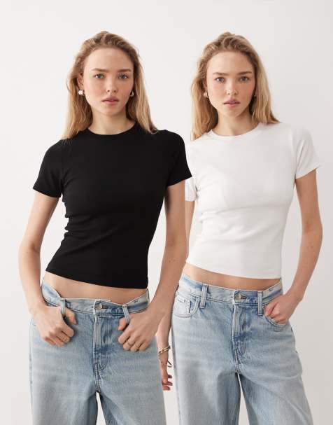 Miss Selfridge 2er-Pack Baby-T-Shirt in Schwarz und Weiß - view 1